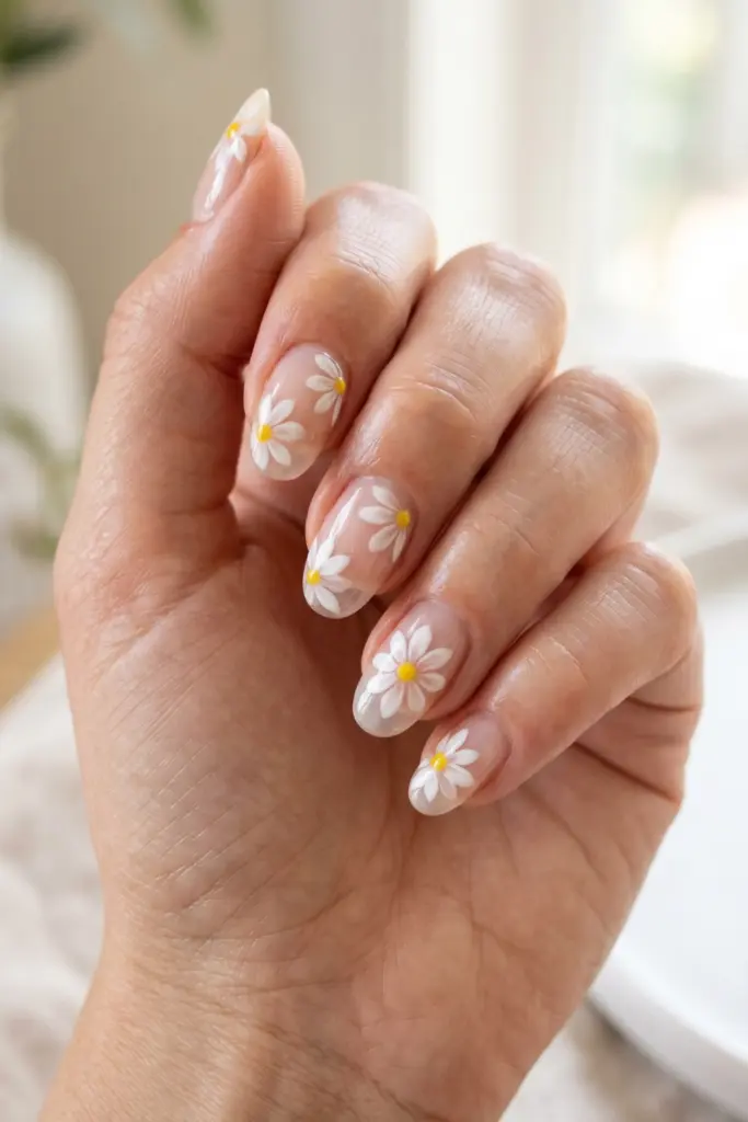 daisy-bloom-clear-base-simple-blooming-gel-summer-nails