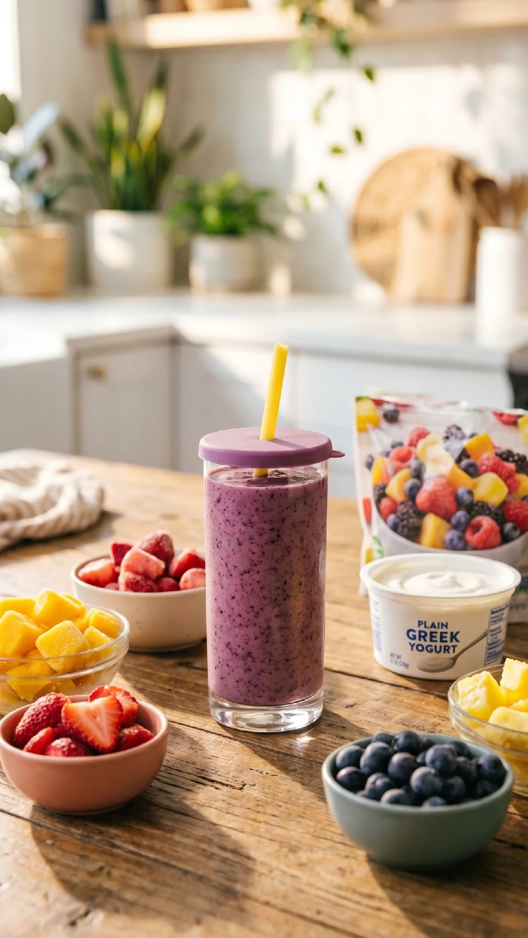 Easy Healthy Yogurt Smoothies for Kids with Frozen Fruit Recipes
