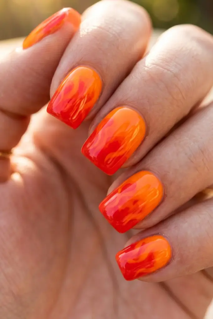 firecracker-acrylic-ombre-summer-nails