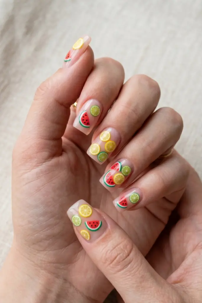 fruit-slices-lemon-lime-watermelon-nails
