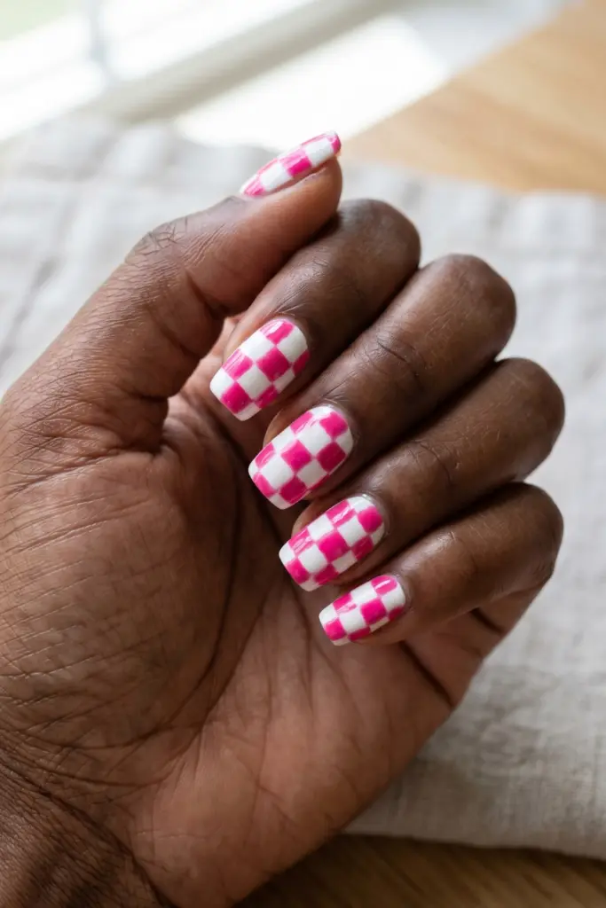 hot-pink-white-checkerboard-retro-barbie-checks