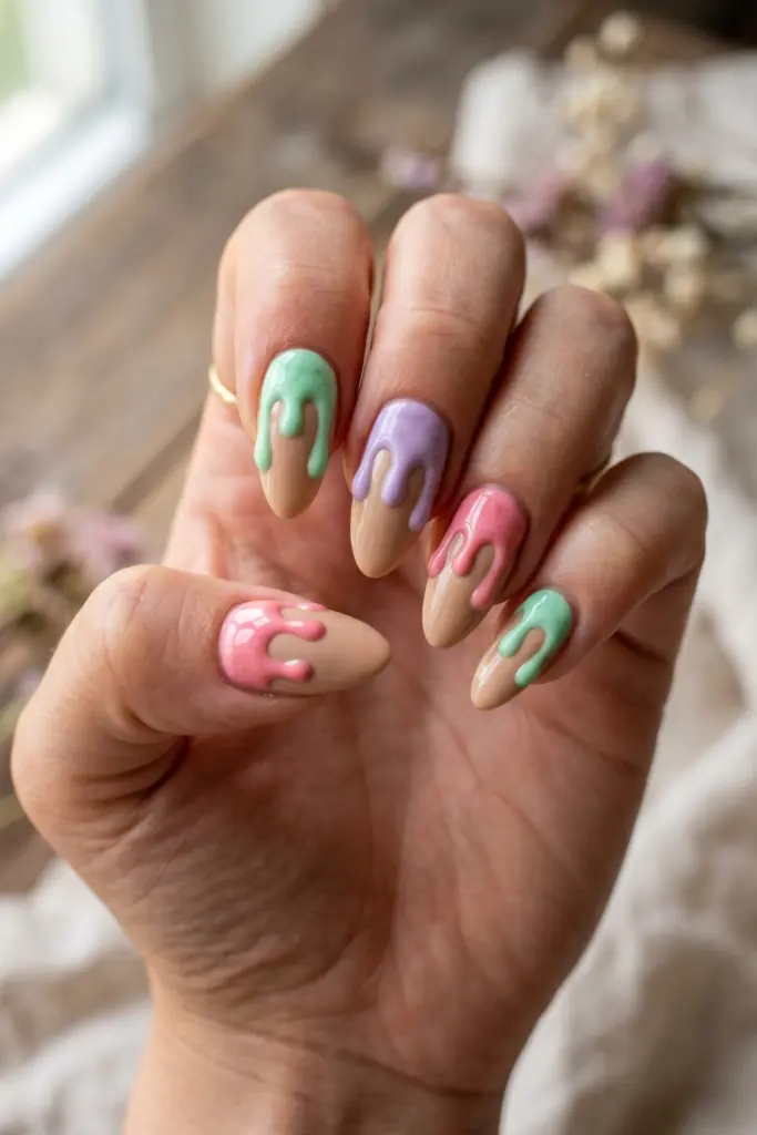 ice-cream-drips-summer-nail-designs