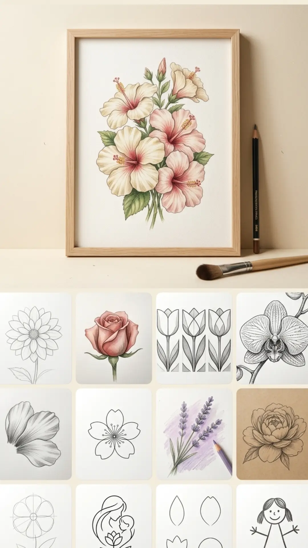 Mother's Day Flower Drawing Ideas - Easy & Beautiful Blooms for Mom