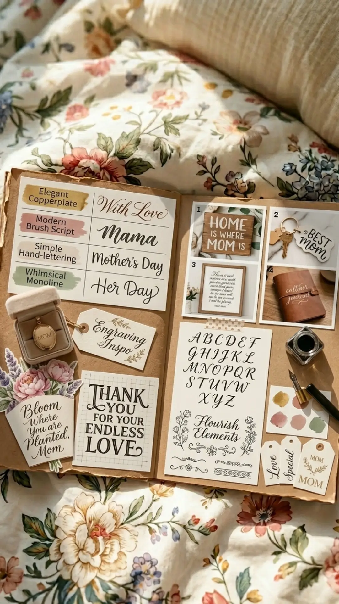 Mother’s Day Lettering & Calligraphy Design Ideas – Elegant Handwritten Typography for Greeting Cards