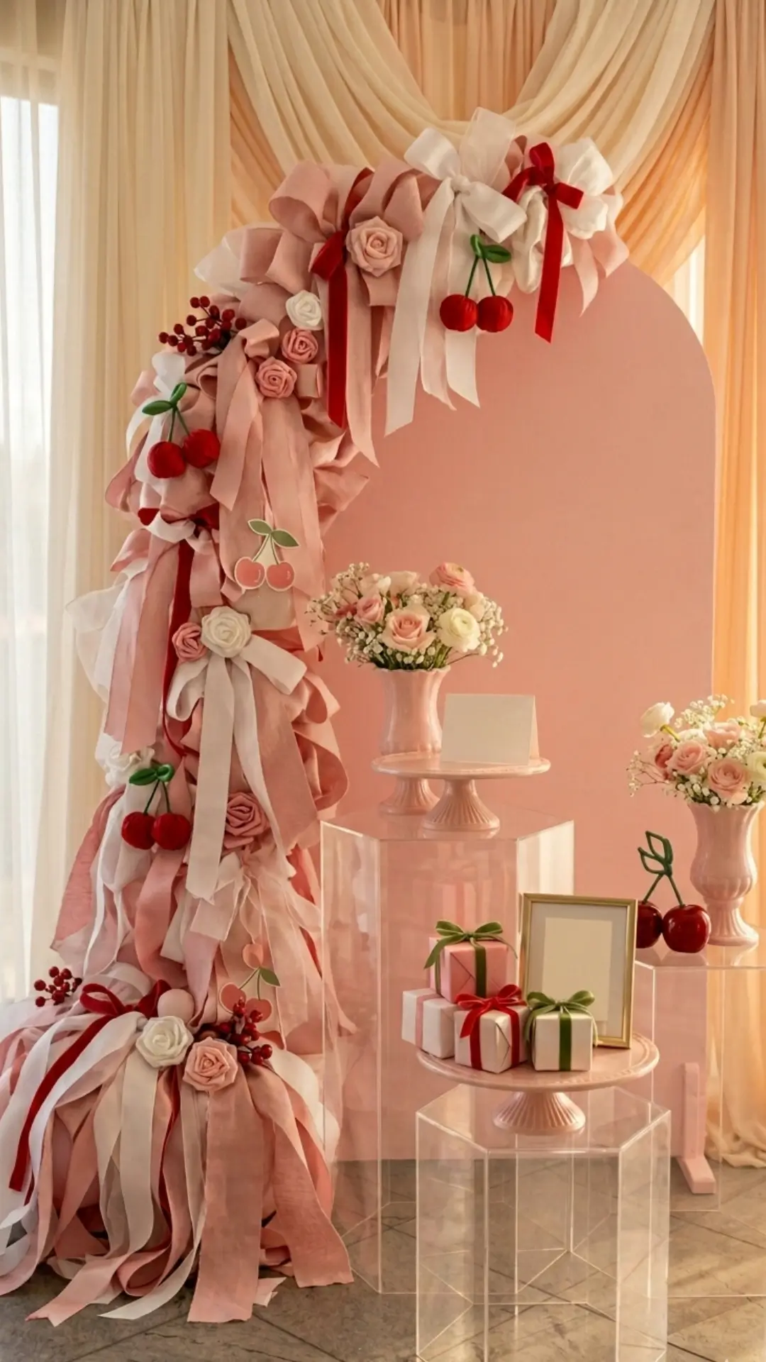 Beautiful Mother's Day Ribbon and Fabric Garland Decoration Ideas - Easy DIY Tutorial