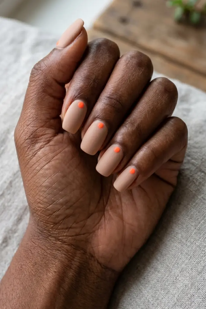 nude-beige-neon-dots-minimalist-accents