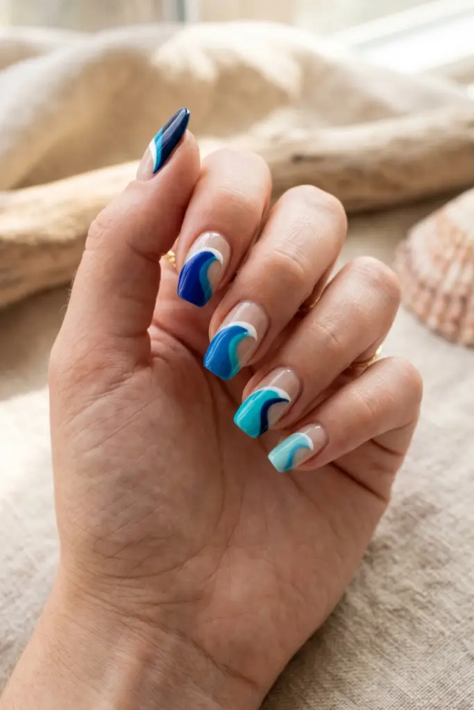 ocean-blue-wave-nails-simple-cute-summer-designs