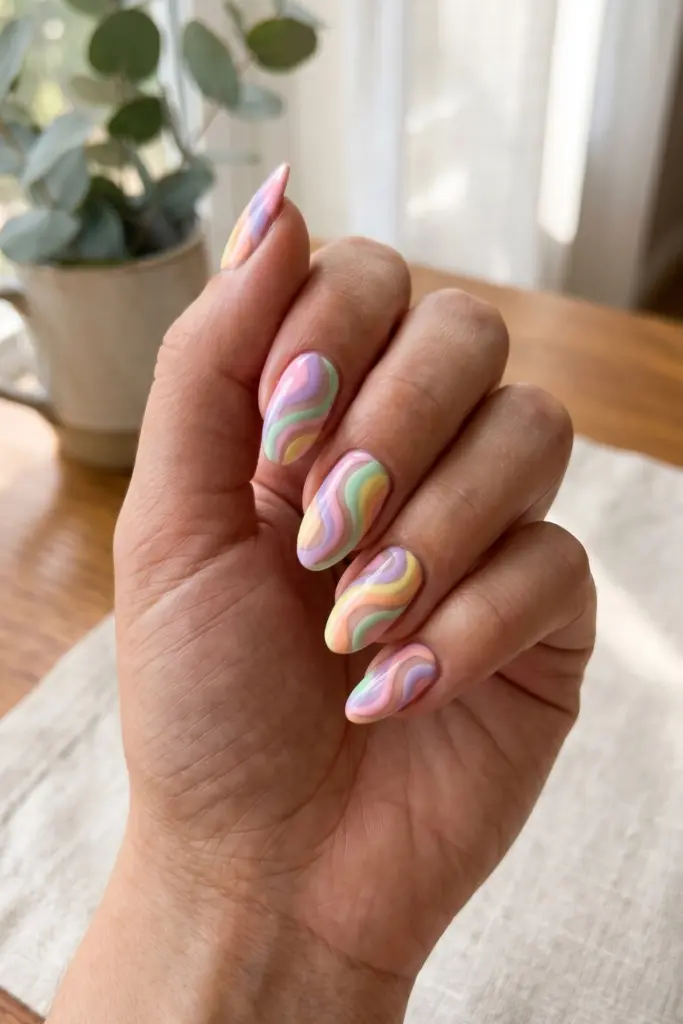 pastel-rainbow-swirls-simple-cute-summer-nails