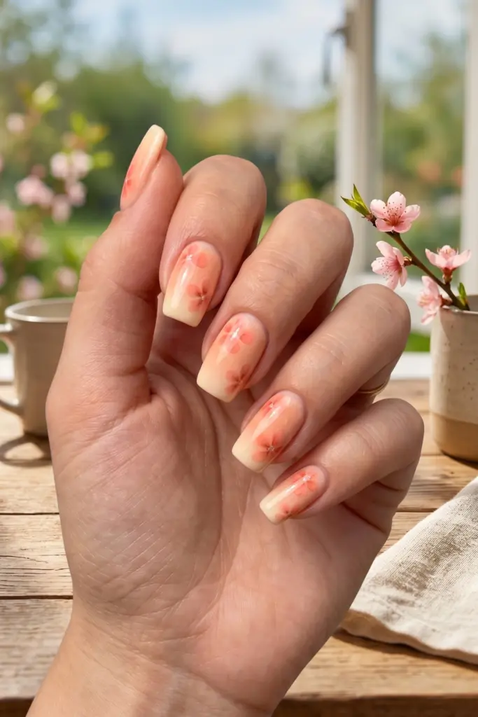 peach-blossom-gradient-simple-blooming-gel-summer-nails