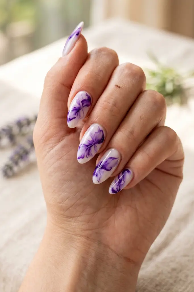 purple-orchid-swirls-simple-blooming-gel-summer-nails