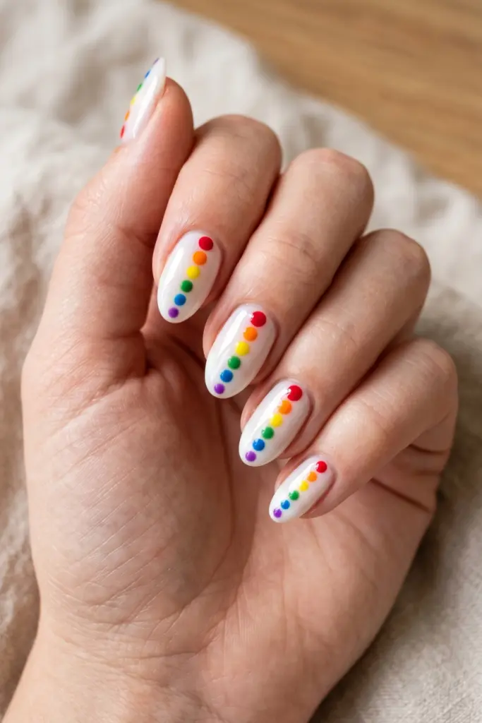 rainbow-dots-summer-nail-designs