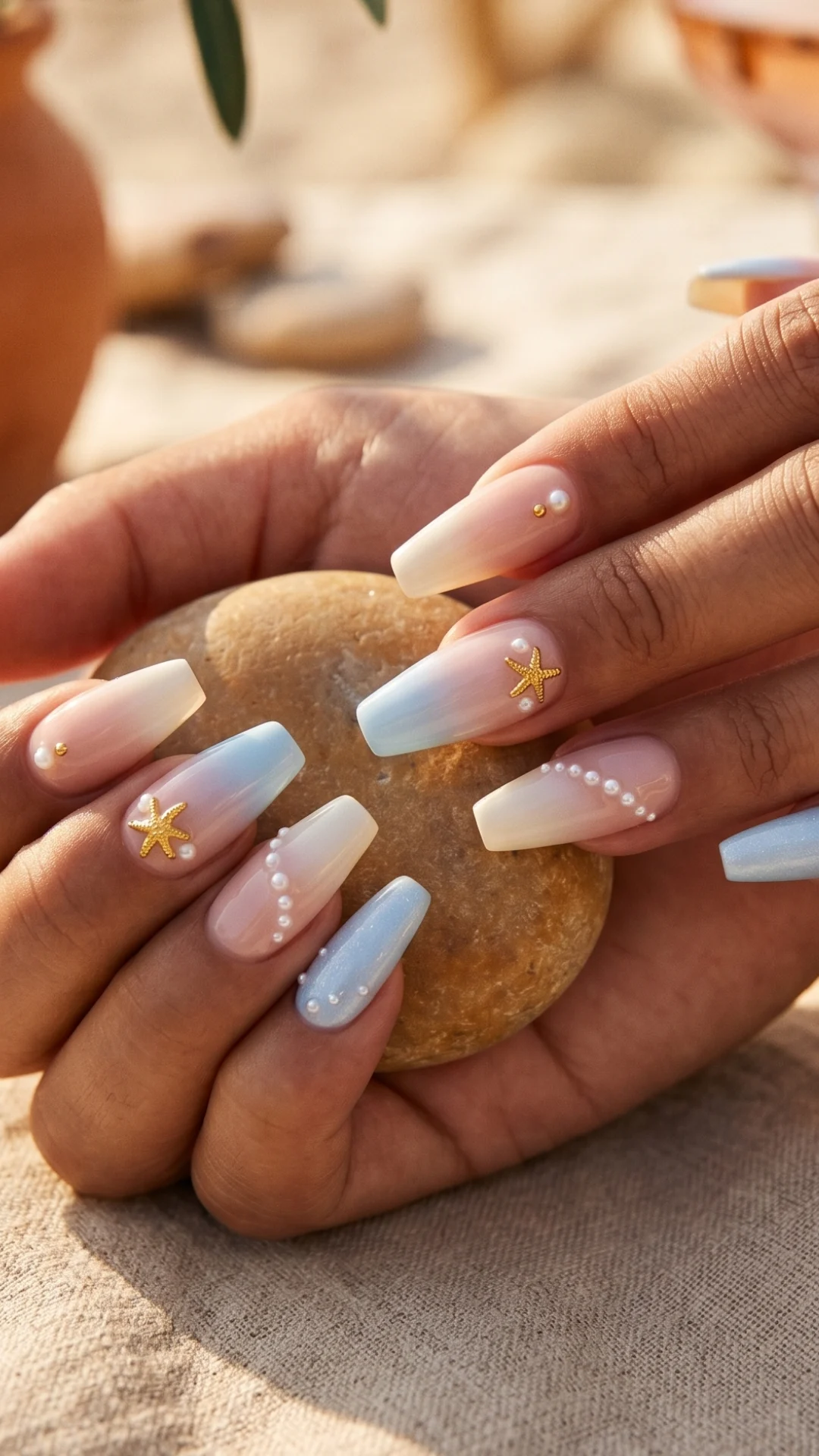Simple Acrylic Ombre Summer Nail Designs for Effortless Summer Style