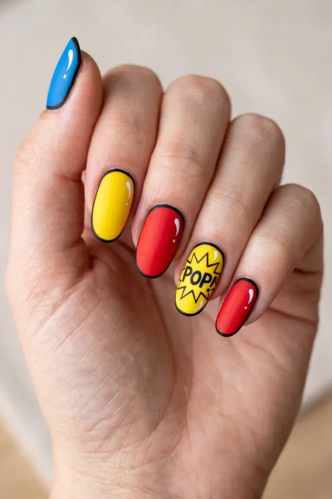 simple-crazy-summer-nail-designs-pop-art-comic