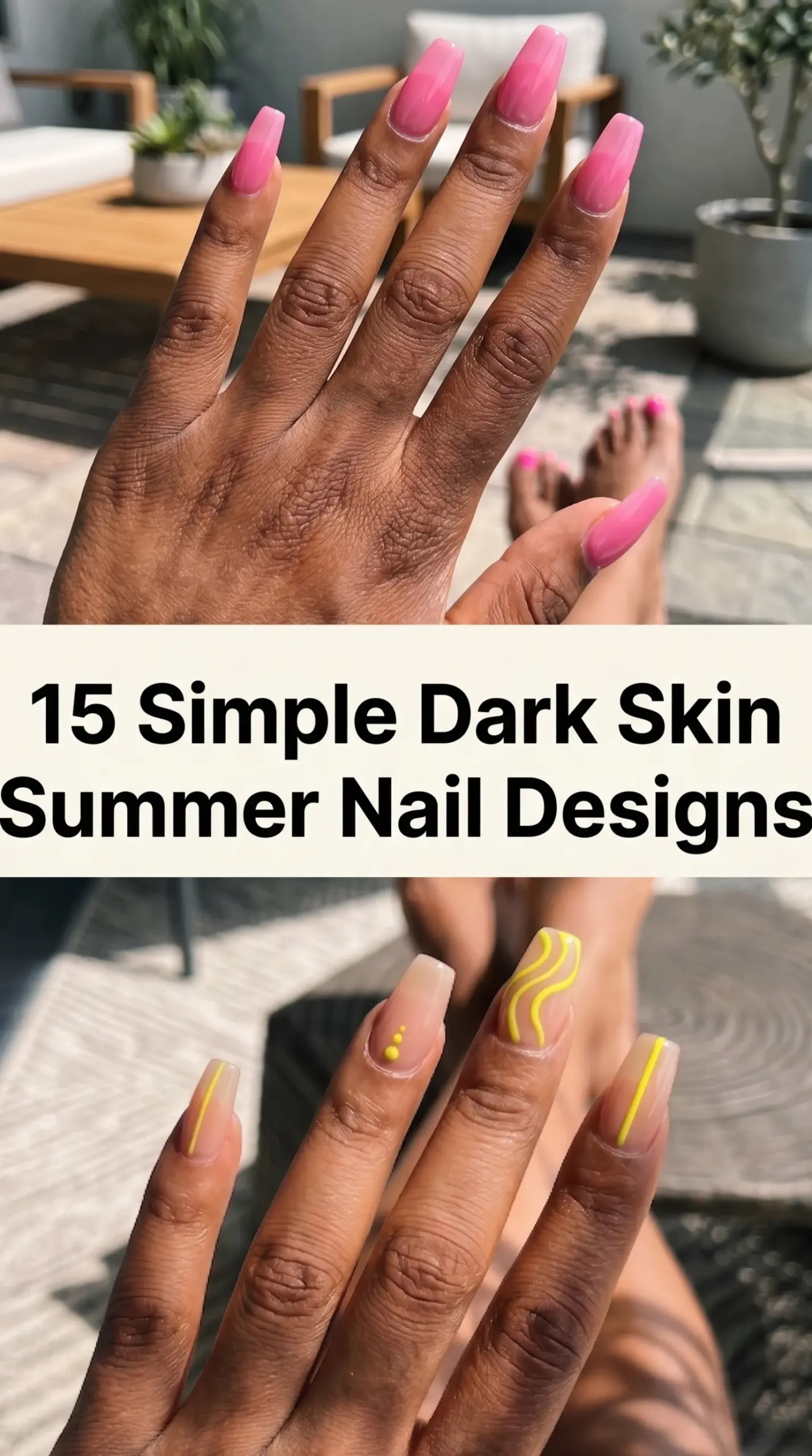 Simple Dark Skin Summer Nail Designs for a Radiant Look