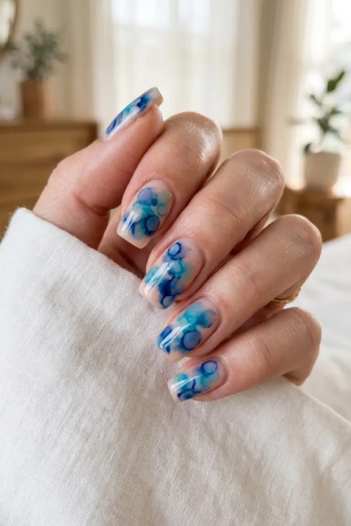 watercolor-blue-blooms-simple-blooming-gel-summer-nails