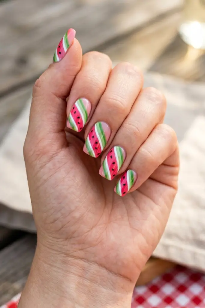 watermelon-candy-cane-stripes-simple-baddie-summer-nails