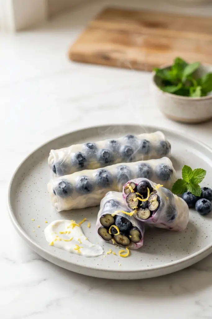 Blueberry-Lemon-Zest-Fresh-Rolls-Healthy-Tasty-Breakfast-Spring-Roll-Recipe-Ideas