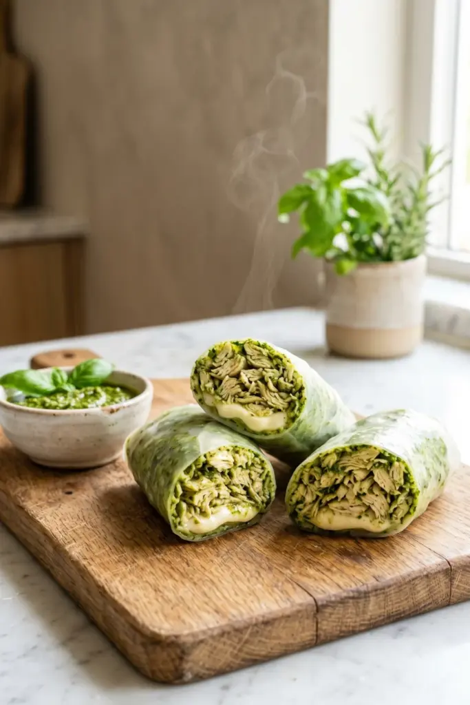 Chicken-Pesto-Savory-Breakfast-Rolls-Healthy-Tasty-Spring-Roll-Recipe-Ideas