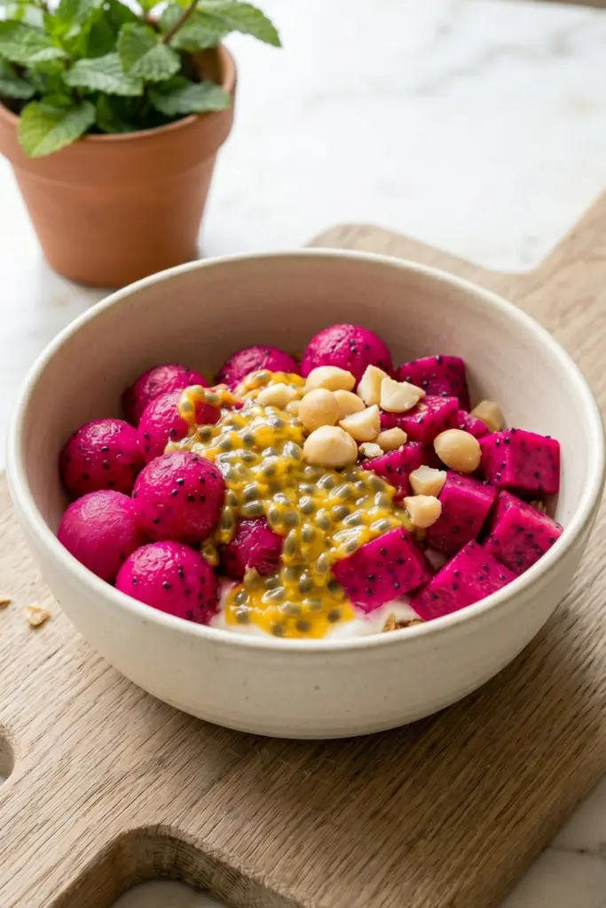 Dragon-Fruit-Passion-Bowl-Fruit-Salad-Breakfast-Bowl-Recipe-Ideas