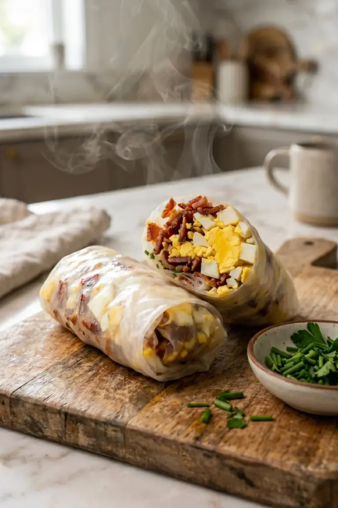 Egg-Bacon-Classic-Breakfast-Rolls-Healthy-Tasty-Spring-Roll-Recipe-Ideas