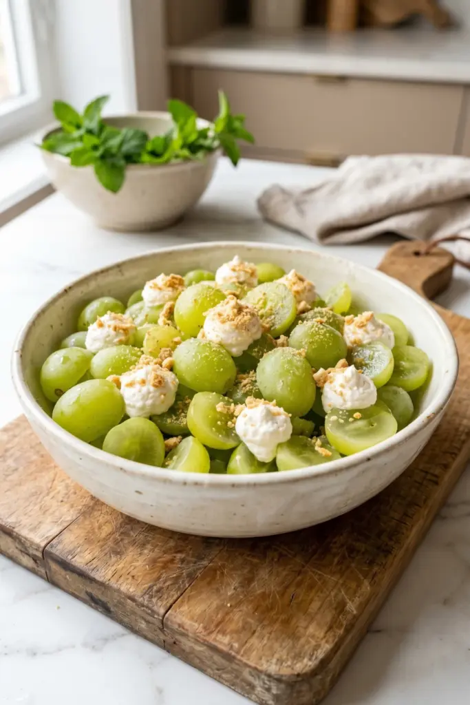 Grape-Cream-Cheese-Dollops-Fruit-Salad-Breakfast-Bowl-Recipe-Ideas