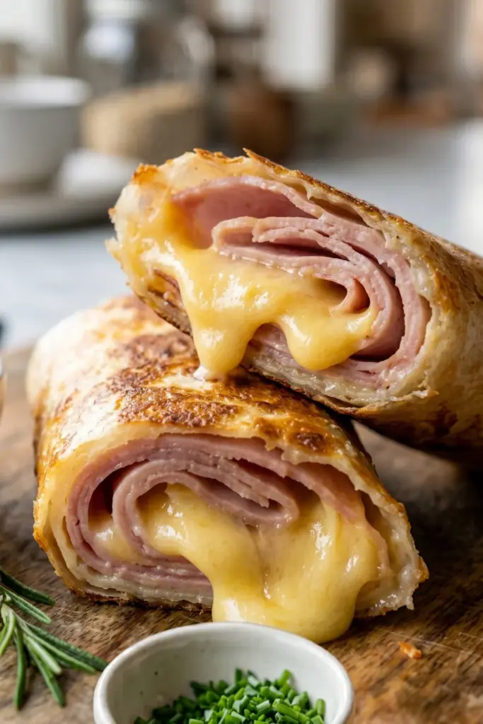 Ham-Cheddar-Cheese-Morning-Rolls-Healthy-Tasty-Breakfast-Spring-Roll-Recipe-Ideas