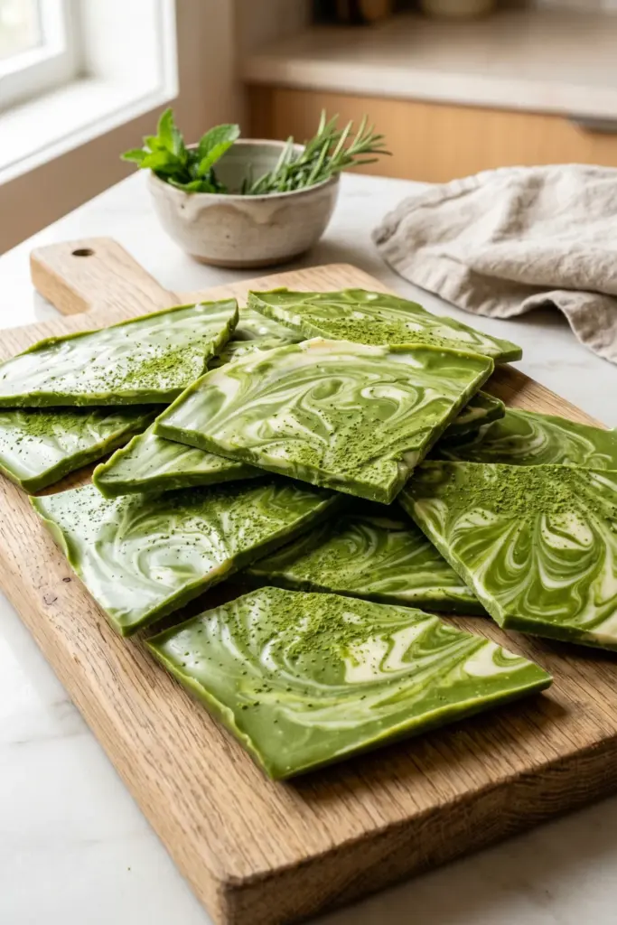 Matcha-White-Chocolate-Bark-Quick-Summer-Desserts-10Min