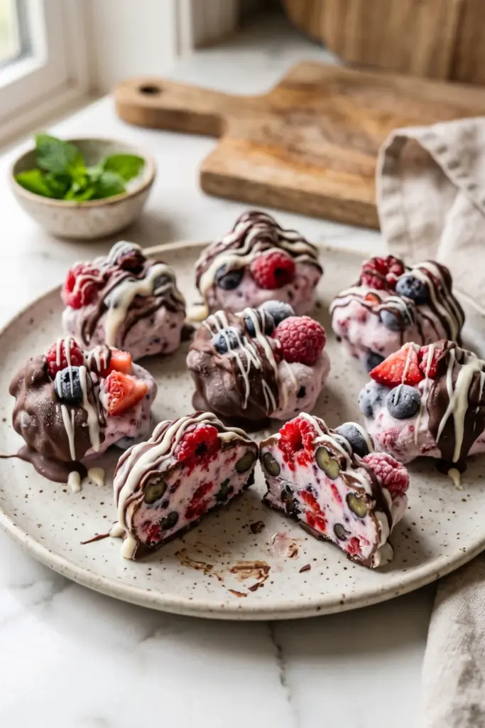 Mixed-Berry-Frozen-Greek-Yogurt-Clusters-Easy-Frozen-Desserts-for-Summer-Nights-Recipe-Ideas