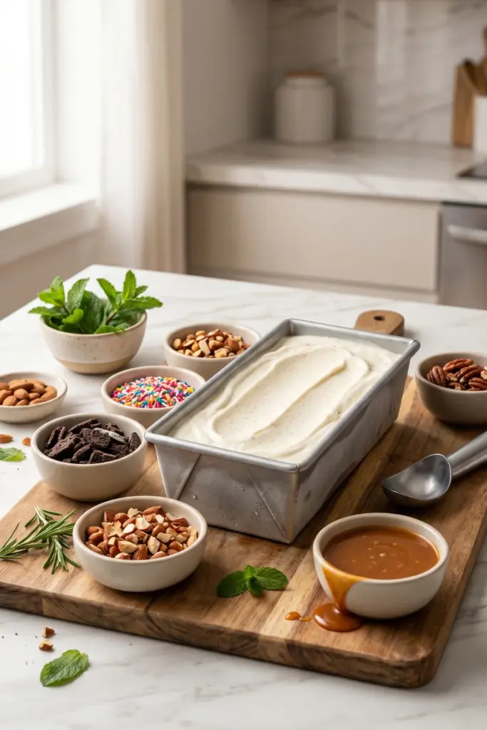 No-Churn-Vanilla-Bean-Ice-Cream-with-Toppings-Bar-Easy-Summer-Desserts-for-Parties-Recipe-Ideas