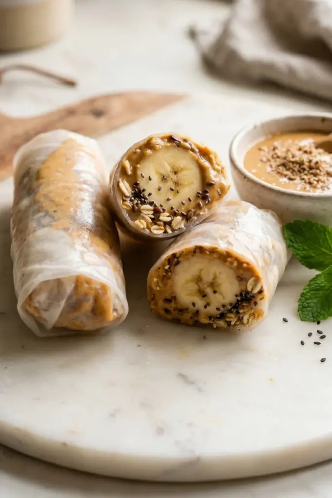 Peanut-Butter-Banana-Power-Rolls-Healthy-Tasty-Breakfast-Spring-Roll-Recipe-Ideas