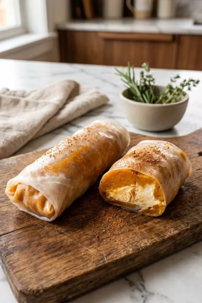 Pumpkin-Spice-Cream-Cheese-Fall-Rolls-Healthy-Tasty-Breakfast-Spring-Roll-Recipe-Ideas