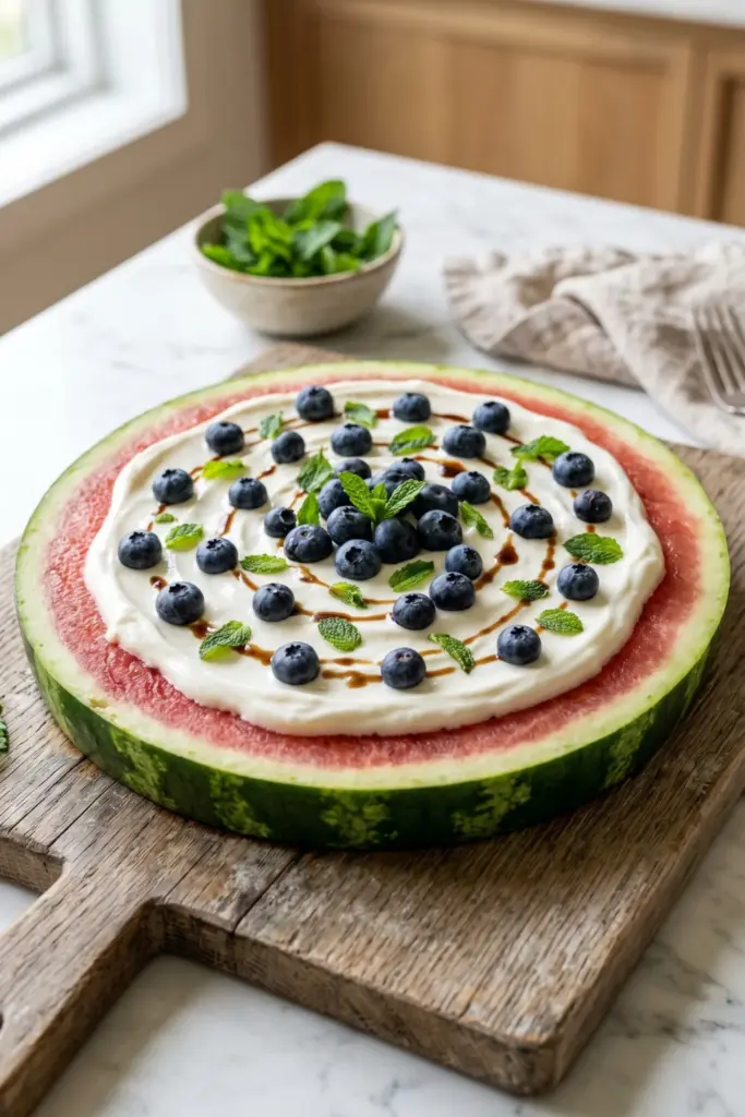 Watermelon-Pizza-Mint-Yogurt-Quick-Summer-Desserts-10Min