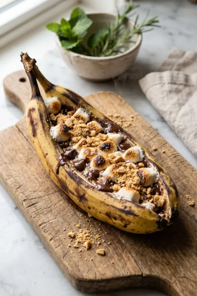 air-fryer-banana-smores-healthy-summer-desserts