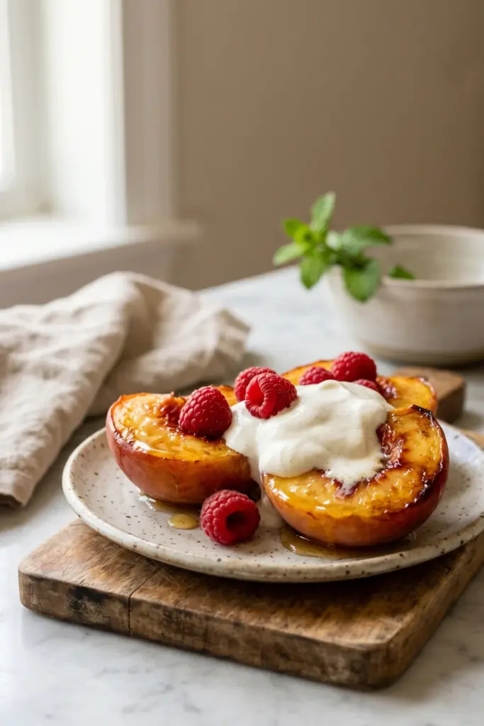 air-fryer-peach-melba-cups-healthy-summer-desserts