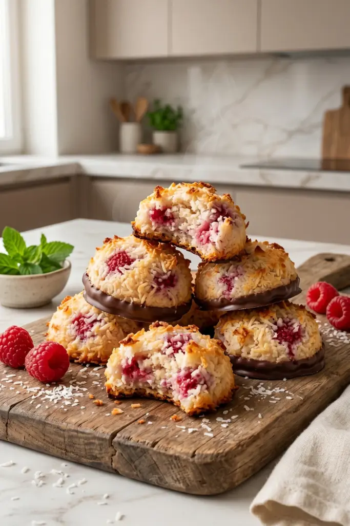 air-fryer-raspberry-coconut-macaroons-healthy-summer-desserts