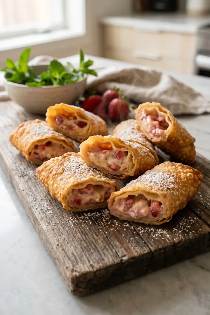 air-fryer-strawberry-cheesecake-egg-rolls-healthy-summer-desserts