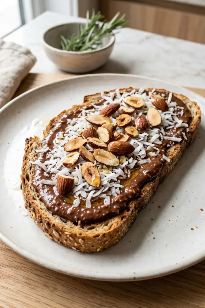 almond-joy-twist-peanut-butter-protein-toast