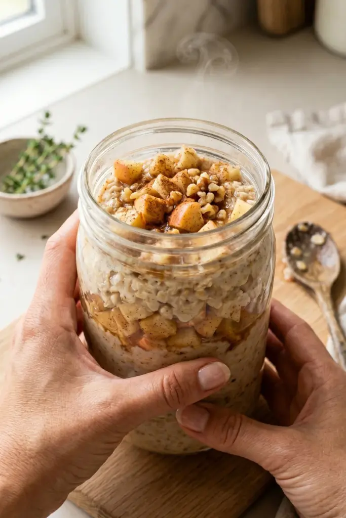 apple-cinnamon-oatmeal-jar-busy-mornings