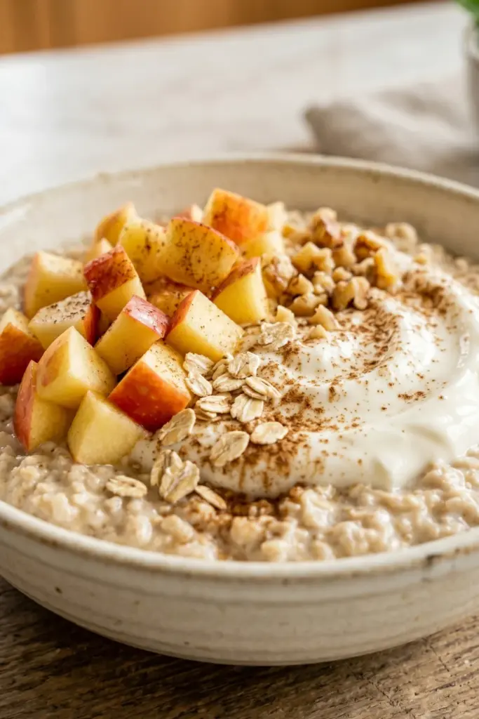 apple-cinnamon-overnight-oats-greek-yogurt-inviting-breakfast