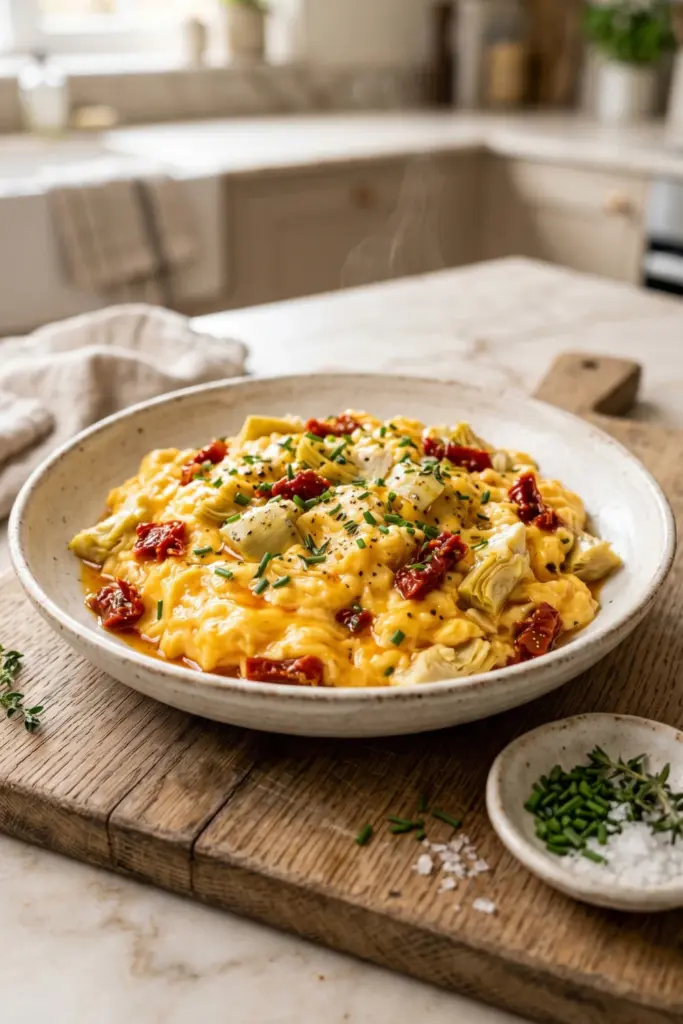artichoke-heart-sun-dried-tomato-silk-luxury-scrambled-veggie-breakfast-ideas
