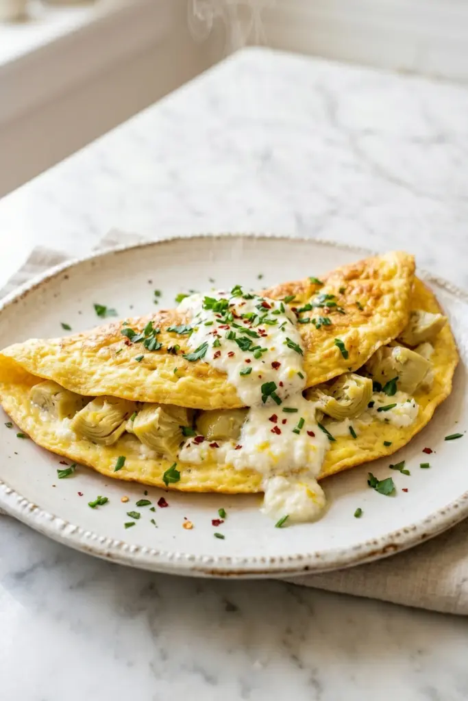 artichoke-lemon-ricotta-omelet-luxury-keto-breakfast