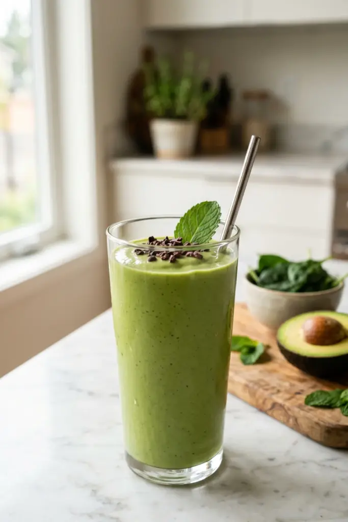 avocado-mint-creamy-detox-green-breakfast-smoothies
