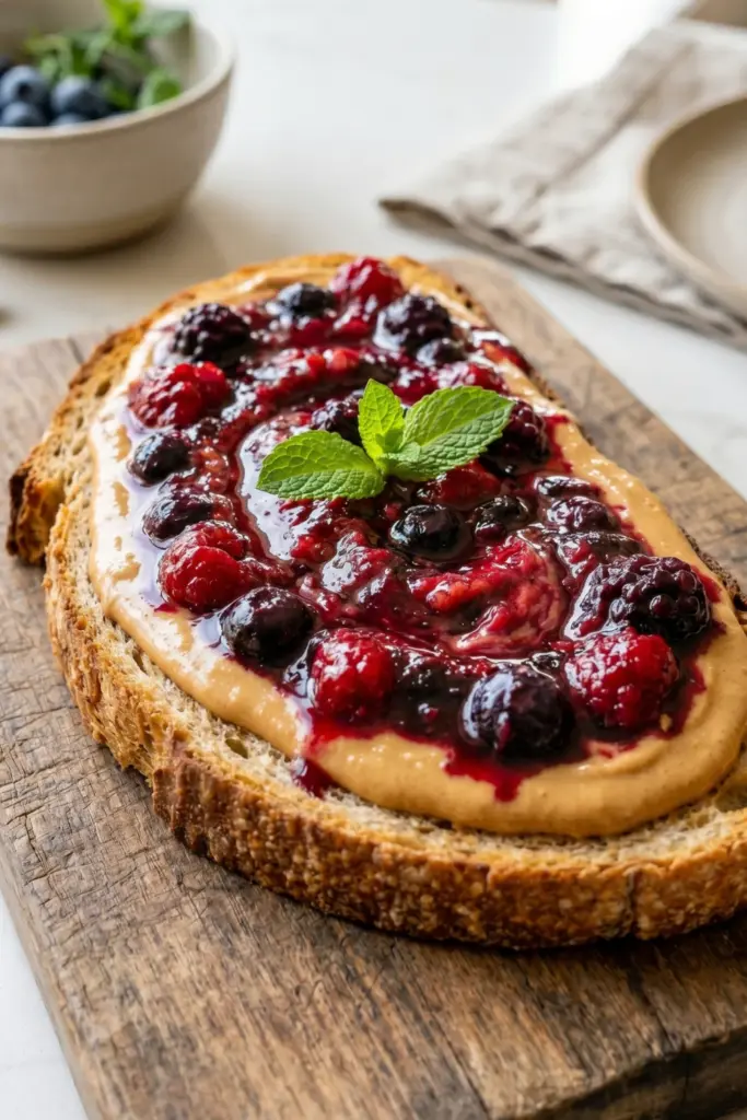 berry-blast-peanut-butter-protein-toast