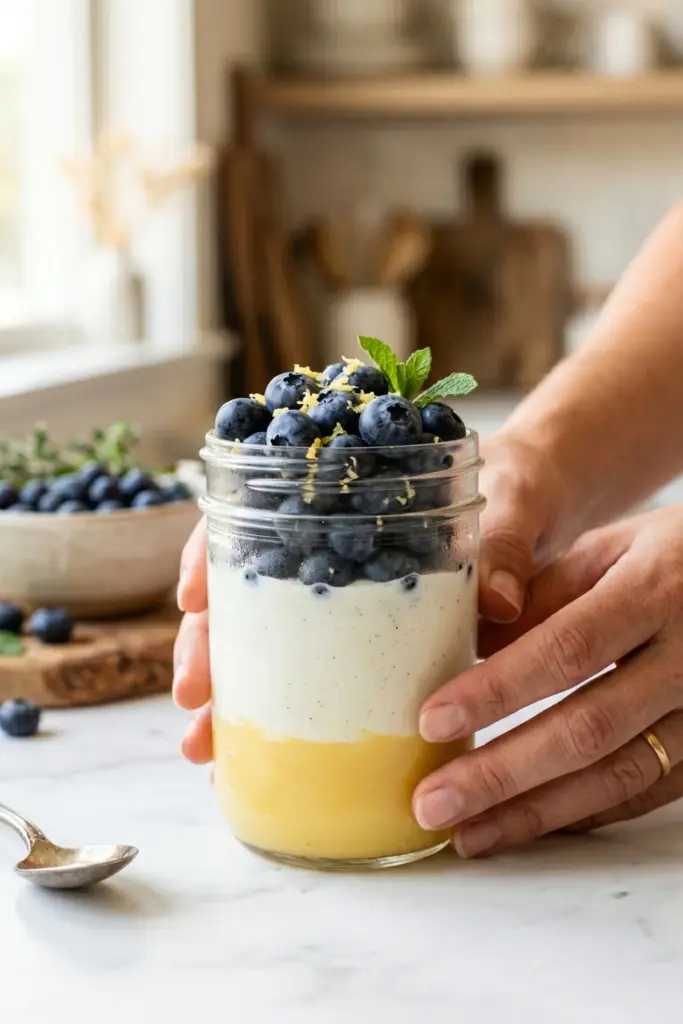 blueberry-lemon-curd-yogurt-breakfast-jar