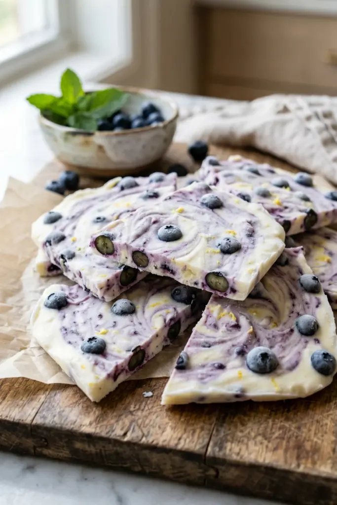 blueberry-lemon-frozen-yogurt-bark-healthy-summer-dessert-recipe-ideas