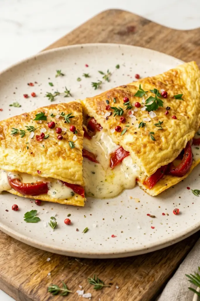 boursin-roasted-red-pepper-omelet-luxury-keto-breakfast