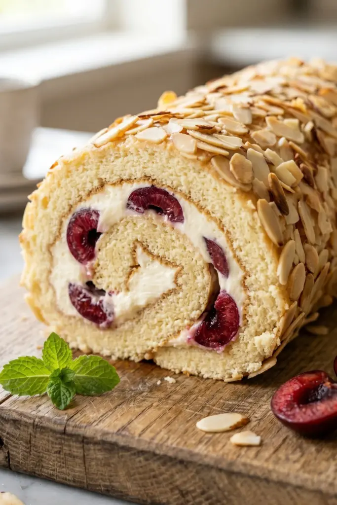 cherry-almond-swiss-roll-easy-summer-soft-fluffy-swiss-rolls-recipe-ideas