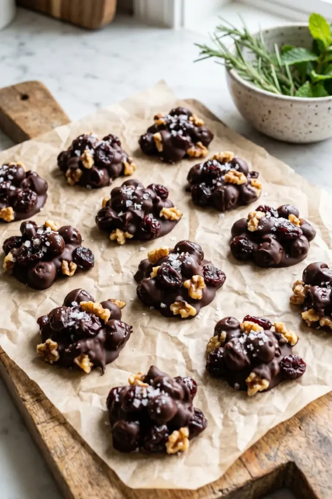 cherry-dark-chocolate-clusters-easy-summer-3-ingredient-desserts