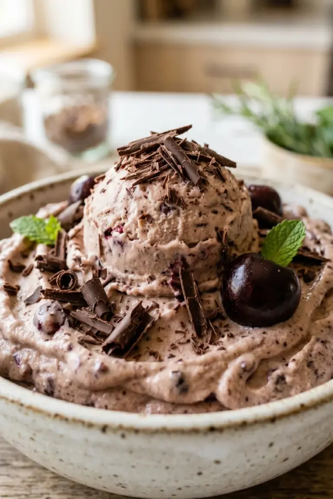 cherry-dark-chocolate-protein-nice-cream-healthy-easy-summer-high-protein-dessert-recipe-ideas
