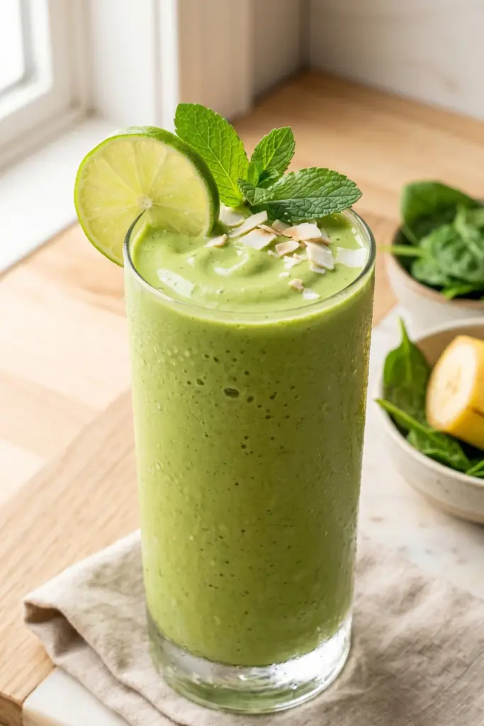 coconut-lime-green-refresher-tropical-smoothie-breakfast